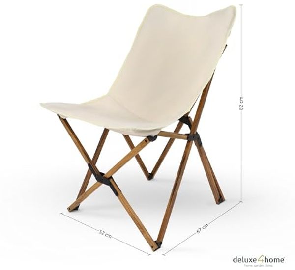 deluxe4home Klappstuhl Campingstuhl in Creme I Faltbarer Stuhl Aluminium I Faltstuhl, inkl. Tragetasche Bild 2