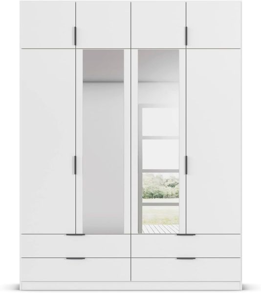 rauch Kleiderschrank Drehtürenschrank Schrank Garderobe Ankleide Schlafzimmer LAGOA (in 3 verschiedenen Ausstattungen BASIC/CLASSIC/PREMIUM) geräumige Schubladen, 3 Breiten, optional mit Aufsatz MADE IN GERMANY Bild 10