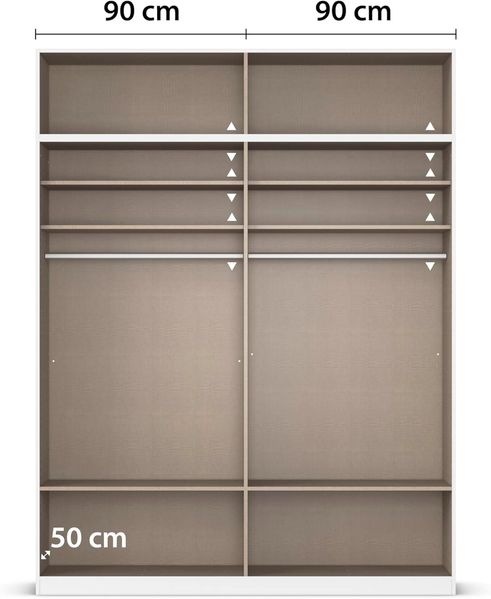 rauch Kleiderschrank Drehtürenschrank Schrank Garderobe Ankleide Schlafzimmer LAGOA (in 3 verschiedenen Ausstattungen BASIC/CLASSIC/PREMIUM) geräumige Schubladen, 3 Breiten, optional mit Aufsatz MADE IN GERMANY Bild 9