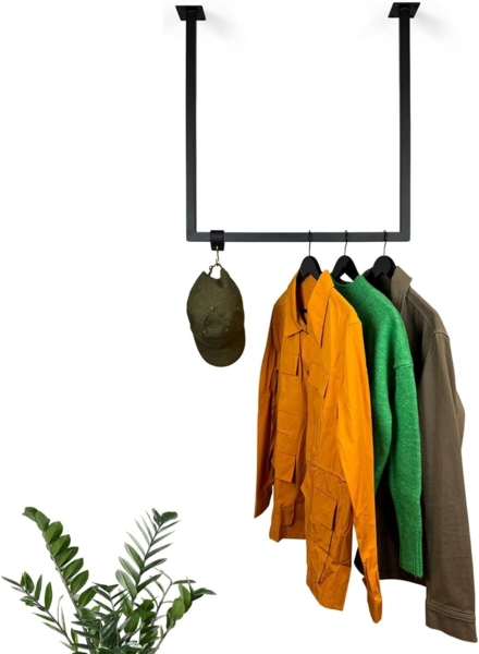 RSR Hangers Kleiderstange Mils Vierkant Garderobe U-Profil Schwarz