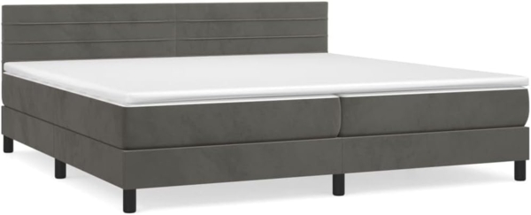 vidaXL Boxspringbett mit Matratze Dunkelgrau 200x200 cm Samt, Härtegrad: H2 [3141384] Bild 3