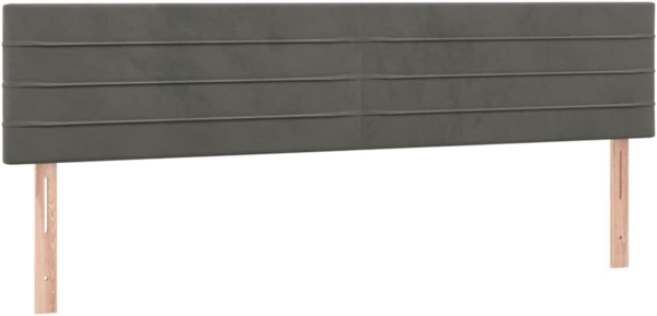 vidaXL Boxspringbett mit Matratze Dunkelgrau 200x200 cm Samt, Härtegrad: H2 [3141384] Bild 6