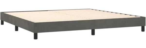 vidaXL Boxspringbett mit Matratze Dunkelgrau 200x200 cm Samt, Härtegrad: H2 [3141384] Bild 4