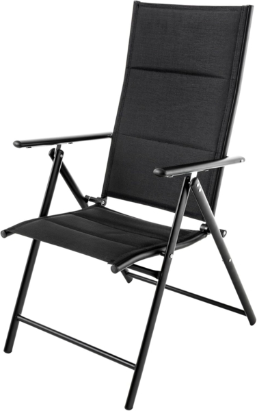 riess-ambiente Gartenstuhl COMFORT LINE anthrazit · zusammenklappbarer wetterfester Hochlehner (Einzelartikel, 1 St), platzsparender Balkonstuhl aus Stahl · mit verstellbarer Rückenlehne