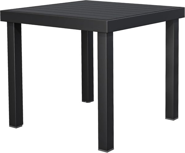 YITAHOME Gartentisch, 78x78 cm Terrassentisch mit WPC-Holztischplatte und Aluminiumrahmen, wetterfest, quadratischer Outdoor-Terrassentisch mit E-Beschichtung, Outdoor-Esstisch für Garten, Schwarz