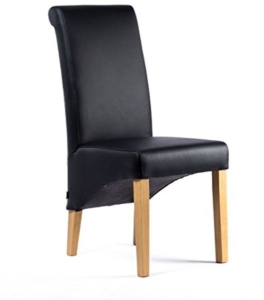 SIX Lederstuhl No. 053 schwarz/eiche