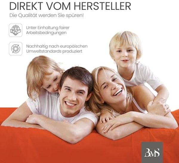 Bettwaesche-mit-Stil Mako-Satin Spannbettlaken orange 140x200cm Höhe 5-10cm Bild 7