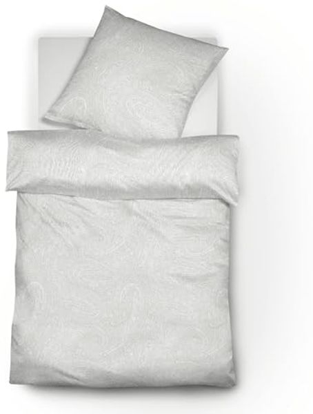 Fleuresse Jacquard Leinen-Bettwäsche Provence Prestige, silber