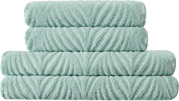 Kleine Wolke Duschtuch Leaf, Größe 70/140 cm, Frottier (1-St), Blatt Motiv, Hoch-Tief Effekt