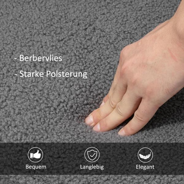 HOMCOM Schaukelstuhl Schwingsessel Akzentstuhl Wohnzimmersessel Relaxsessel Schaukelsessel für Schlafzimmer, Belastbarkeit bis 120 kg, Berbervlies, Dunkelgrau 71 x 92 x 101 cm Bild 5