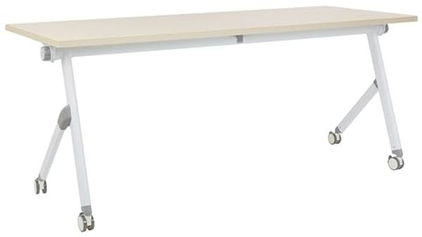 Zusammenklappbarer Schreibtisch mit Rädern Heller Holzfarbton BENDI