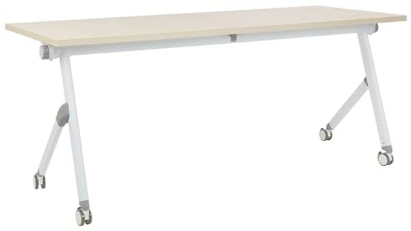 Zusammenklappbarer Schreibtisch mit Rädern Heller Holzfarbton BENDI