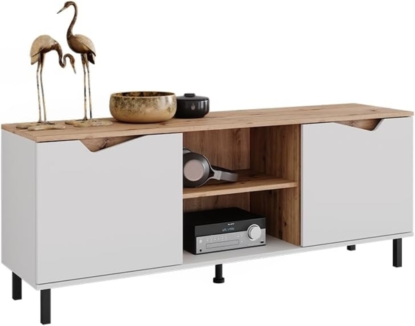 Lowboard Marelle Weiß/Artisan 150 x 60 cm mit 2 Türen Vicco Bild 5