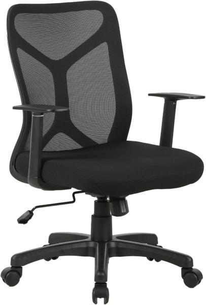 byLIVING Chefsessel BONE / Kunststoff schwarz / Mesh schwarz / Wippmechanik / Sicherheitsklemmschutz / Höhenverstellung / gebremste Sicherheitsdoppelrollen / B 61,5, H 91-98,5, T 51,5 cm