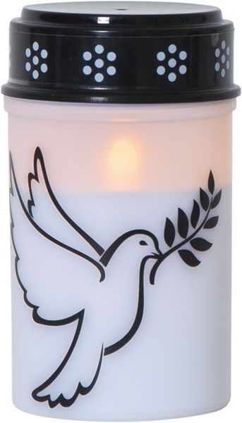 LED Grabkerze Dove, Timer, mit Tauben-Motiv, H 12cm
