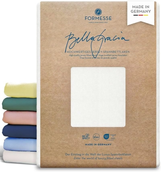 Formesse Jersey Spannbetttuch Bella Gracia|200x220 - 200x240 cm| wollweiss
