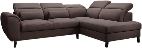 Designer Sofa Nobile mit verstellbarer Rückenlehne Stoff Dunkelbraun Rechts