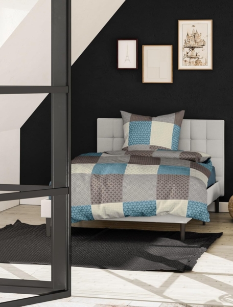 Bierbaum Bettwäsche 6277, Renforcé, 100% Baumwolle, designed in Germany, mokka 04, 155x220 + 80x80 cm, Komfortgröße