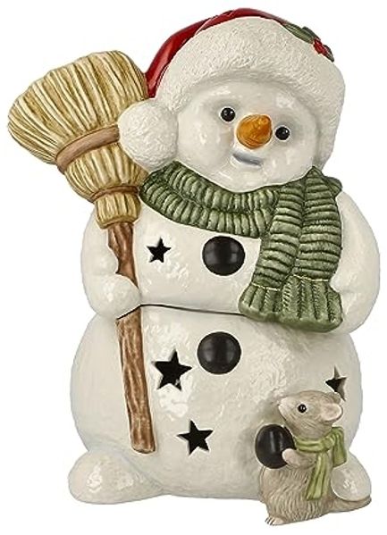 Goebel LED-Dose Kleiner Helfer, Weihnachten, Schneemann, Steingut, Bunt, 66703651
