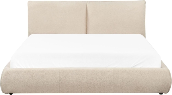 Bett mit Lattenrost Bouclé VINAY 160 x 200 cm Hellbeige