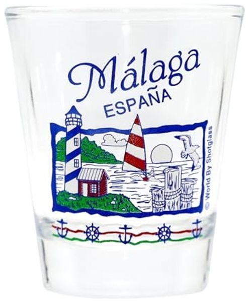 Schnapsglas Malaga Spanien mit Perlenverzierungen