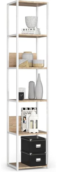 AKORD | Loft 40 cm Bücherregal | Moderner Schrank | Bücher Regal | 6 Einlegeböden | Funktional | Robust | Stabil | Leicht zu montieren | 24 Monate Garantie