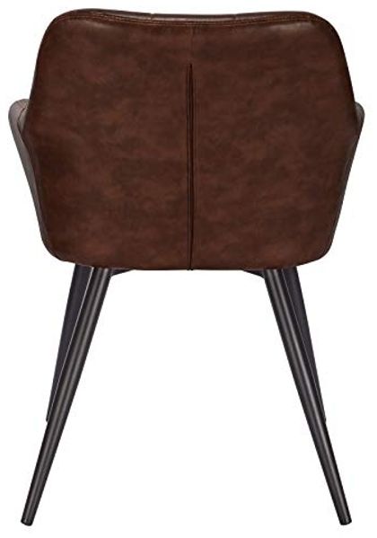 WOLTU® Esszimmerstuhl BH245dbr-1 1 Stück Küchenstuhl Polsterstuhl Wohnzimmerstuhl Sessel mit Armlehne, Sitzfläche aus Kunstleder, Metallbeine, Antiklederoptik, Dunkelbraun Bild 5