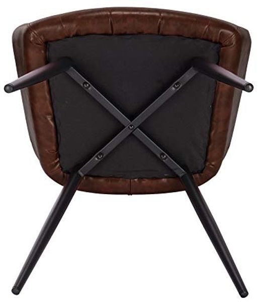 WOLTU® Esszimmerstuhl BH245dbr-1 1 Stück Küchenstuhl Polsterstuhl Wohnzimmerstuhl Sessel mit Armlehne, Sitzfläche aus Kunstleder, Metallbeine, Antiklederoptik, Dunkelbraun Bild 6