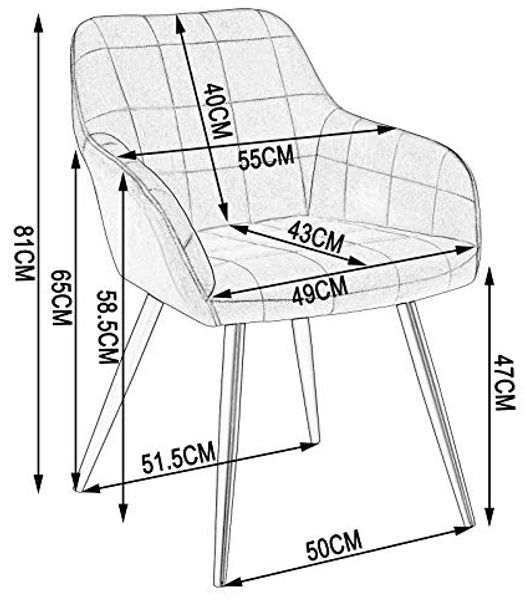 WOLTU® Esszimmerstuhl BH245dbr-1 1 Stück Küchenstuhl Polsterstuhl Wohnzimmerstuhl Sessel mit Armlehne, Sitzfläche aus Kunstleder, Metallbeine, Antiklederoptik, Dunkelbraun Bild 3