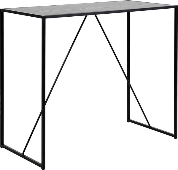 Bartisch SEAFORD Esche Melamin und Metall schwarz 120 cm