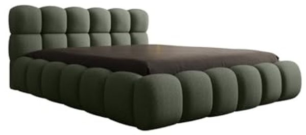 Luxusbetten24 Polsterbett Designer Polsterbett Boston Bouclé, mit Stauraum