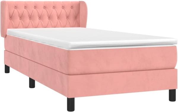 vidaXL Boxspringbett mit Matratze Rosa 90x190 cm Samt 3127648