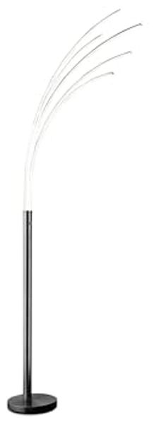 casa NOVA LED Bogenlampe Stehleuchte ECLIPSE, 5-flammig, H 200 cm, Metall, Dimmfunktion, LED fest integriert, Warmweiß, Silbergrau, Kunststoff, Touchsensor