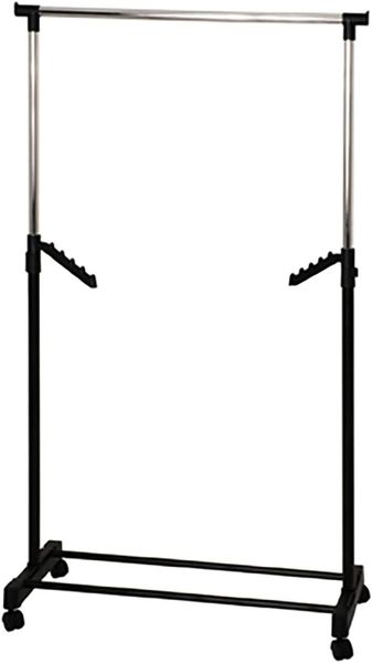 Rollgarderobe Tamo / Tami, Kunststoff, Metall, Silber, Schwarz, 81 x 177 x 42 cm