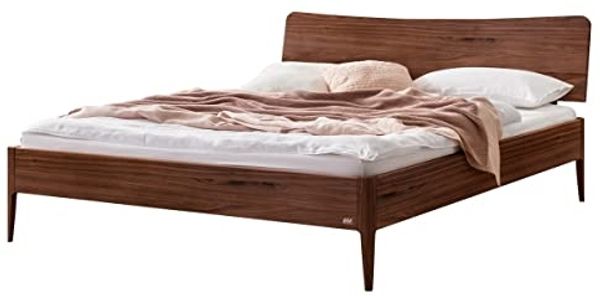Hasena Lounge Spezia 160x210 Nussbaum, geölt - Fusshöhe 25 cm Massivholzbett
