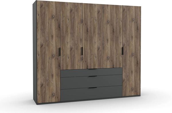 Kleiderschrank >Winnipeg< (B/H/T: 250x216x58 cm) in Graphit - 250x216x58 (BxHxT)