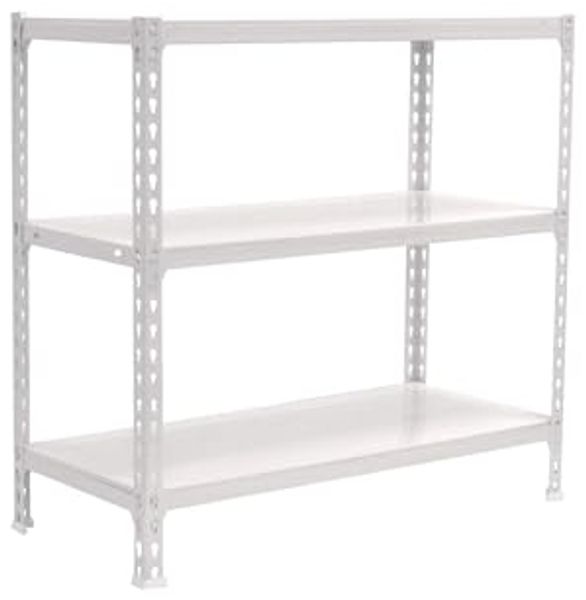 Simon Rack Schwerlastregal, 900 x 900 x 400 mm, Bis 180 kg Belastbar, 3 Verstellbare Ablagen, Kellerregal, Lagerregal, Weiss - Simonclick