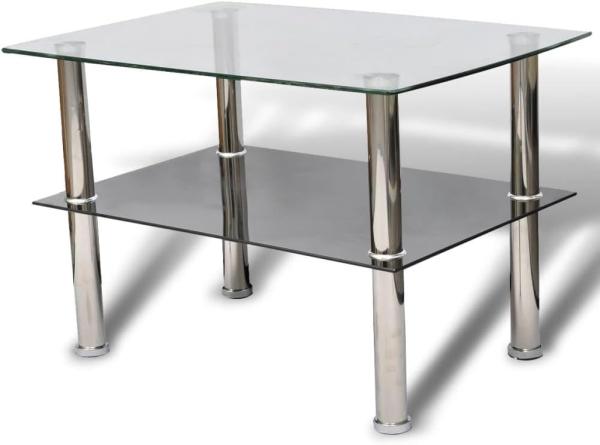 vidaXL Couchtisch mit Ablage Glas 240341