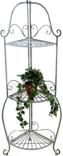 Eckregal Romance 20113 Regal aus Metall 125cm Badregal Antik Grau Küchenregal