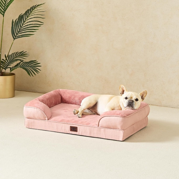EHEYCIGA Orthopädisches Hundebett Grosse Hunde, Memory Foam, Mittelgroße Hunde, Waschbar Wasserdicht, rutschfest, mit Hohem Rand Bild 8
