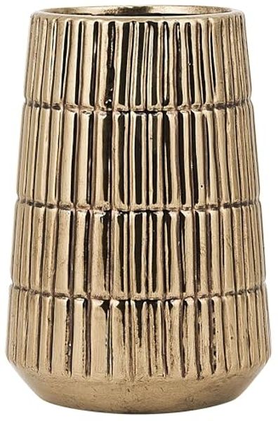 Dekovase QANAWAT Steinzeug 22 cm Gold