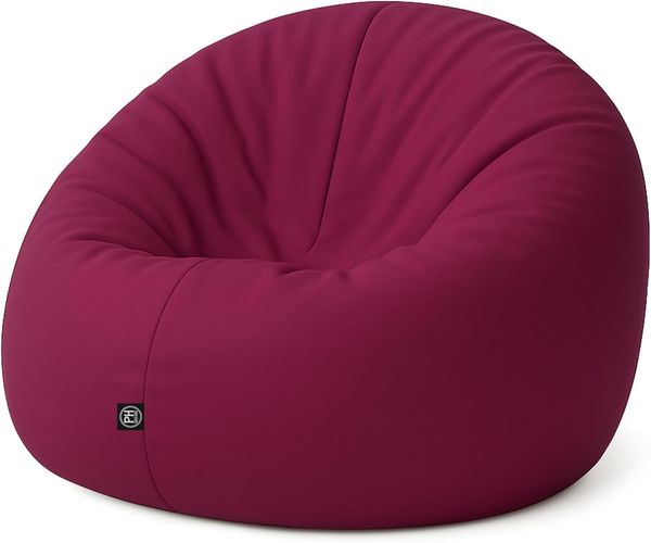 PATCH HOME 2-in-1 Sitzsack Sessel - Gaming Bean Bag mit Reißverschluss - Bereits befüllt, Ergonomisch & Robust für Kinder & Erwachsene - Indoor & Outdoor, Wetterfest (Weinrot, 155cm)