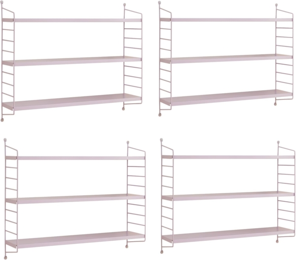 Modulares Wandregal Strängnäs 4er Set Lila [en. casa]