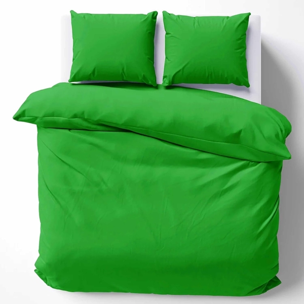 Cotton Castle Bettwäsche Bettgarnitur Bettbezug 100% Baumwolle 135x200 155x220 200x200 200x220, Farbe:Apfelgrün, Größe:200x220 cm