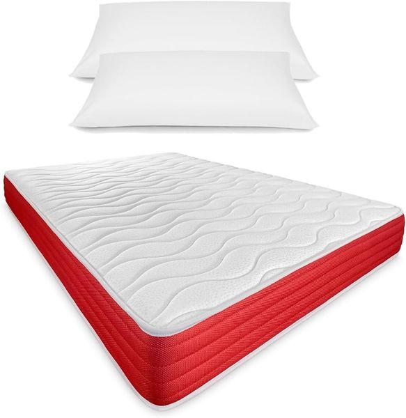 DUÉRMETE ONLINE Viskoelastische Matratze, wendbar, 150x190 cm, Kissenhülle, milbendicht, antibakteriell und hypoallergen