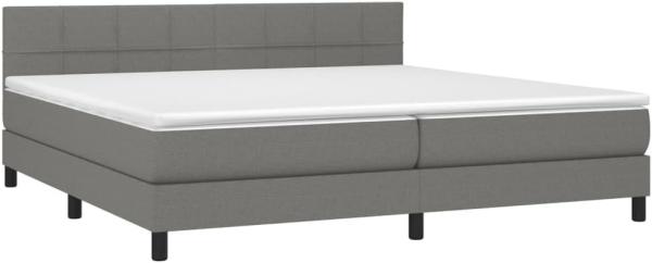 vidaXL Boxspringbett mit Matratze Dunkelgrau 200x200 cm Stoff, Härtegrad: H2 [3140082]