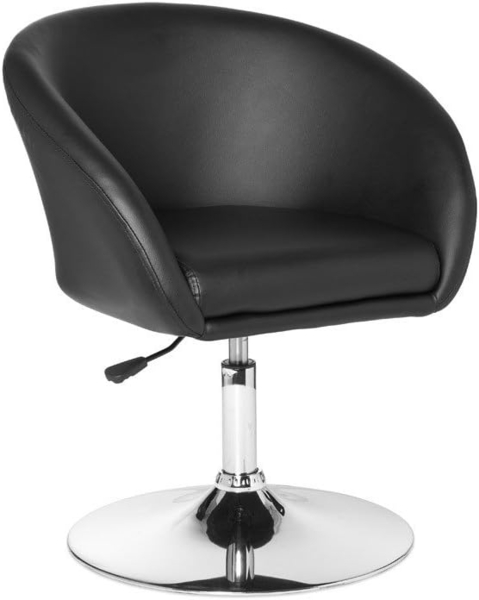 Design Relaxsessel SPM2.157 Loungesessel Kunstleder Cocktailsessel schwarz, Sessel Drehbar, Esszimmerstuhl 120 kg, Clubsessel Leder-Optik, Drehstuhl Modern, Loungesessel Wartezimmerstuhl