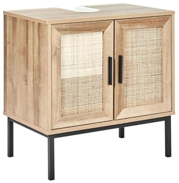 Waschbeckenunterschrank ROSELL Holzwerkstoff 60 cm 40 cm 60 cm Heller Holzfarbton