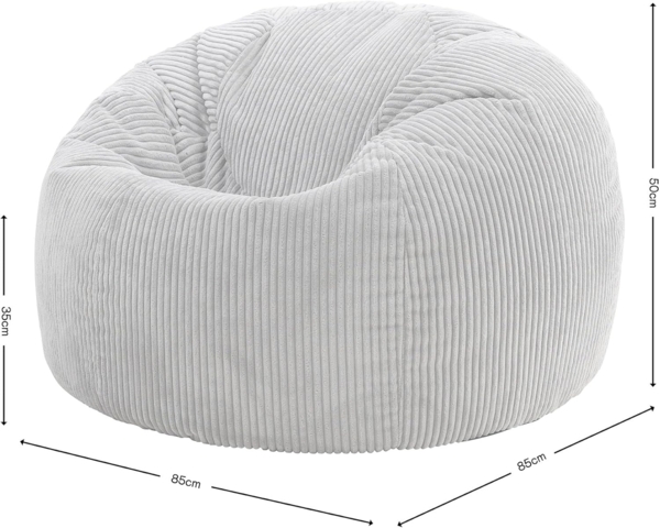 Icon Kingston Sitzsack Cord, Dunkelblau, 2er Pack, Sitzsack Erwachsene mit Füllung, Bean Bag, Cord Sessel, Lounge Sessel, Lounge Stuhl, Schlafzimmer, Wohnzimmer, Wohnzimmer Möbel Bild 3