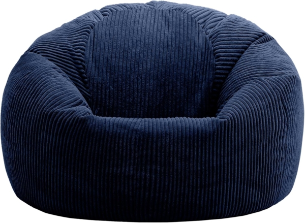 Icon Kingston Sitzsack Cord, Dunkelblau, 2er Pack, Sitzsack Erwachsene mit Füllung, Bean Bag, Cord Sessel, Lounge Sessel, Lounge Stuhl, Schlafzimmer, Wohnzimmer, Wohnzimmer Möbel Bild 5